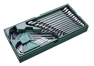 世達工具09906    工具托組套-30件兩用扳手及內六角扳手