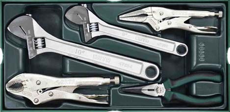 世達工具09909    工具托組套-5件活動扳手及鉗子